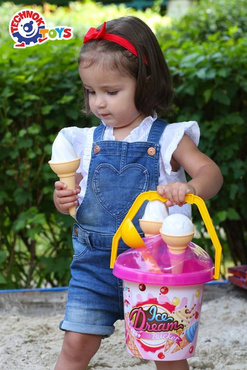 ZESTAW ZABAWKI DO PIASKU FOREMKI LODY WIADERKO 9el WYBÓR KOLORU TechnoK