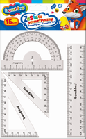 BAMBINO ZESTAW GEOMETRYCZNY LINIJKA 15cm 4el