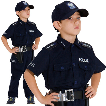 STRÓJ Polski POLICJANT Kostium Karnawałowy r128 cm