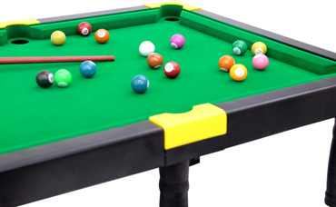 BILARD STÓŁ BILARDOWY DLA DZIECI ZESTAW SNOOKER BILE KIJE