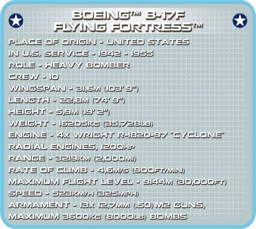 COBI klocki SAMOLOT B-17F Memphis Belle BOEING 5707