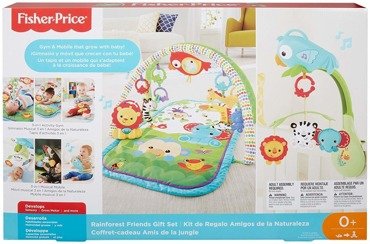 FISHER PRICE AKTYWIZUJĄCA MATA 3W1 Z KARUZELKĄ PRZYJACIELE Z JUNGLI DŹWIĘKI