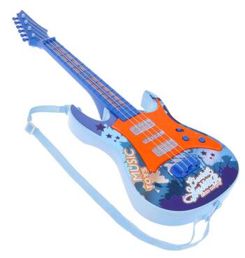 GITARA ELEKTRYCZNA ROCKOWA DLA DZIECI  STRUNY 56 cm NIEBIESKA