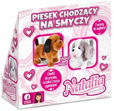 INTERAKTYWNY PIESEK CHODZĄCY SZCZEKA MERDA OGONEM PIES NATALIA