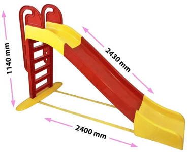 MEGA ZJEŻDŻALNIA DLA DZIECI ŚLIZG 243 cm Czerwono-Żółta