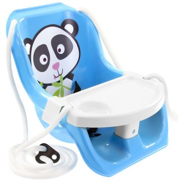 Mochtoys HUŚTAWKA kubełkowa KRZESEŁKO ze STOLIKIEM NIEBIESKA PANDA