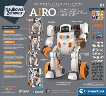 ROBOT AIRO INTERAKTYWNY PROGRAMOWALNY APLIKACJA BLUETOOTH CLEMENTONI