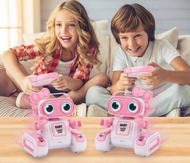 ROBOT ZDALNIE STEROWANY R/C NAGRYWA ODTWARZA TAŃCZY ŚPIEWA ŚWIATŁO LED USB Różowy