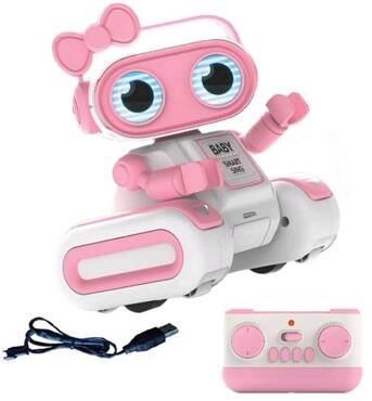 ROBOT ZDALNIE STEROWANY R/C NAGRYWA ODTWARZA TAŃCZY ŚPIEWA ŚWIATŁO LED USB Różowy