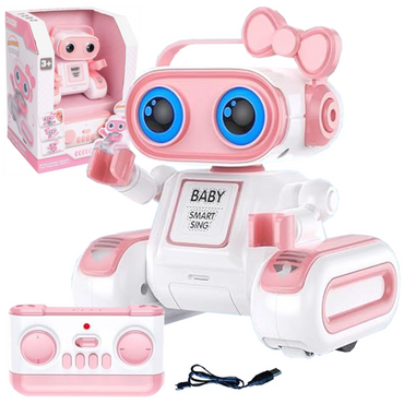 ROBOT ZDALNIE STEROWANY R/C NAGRYWA ODTWARZA TAŃCZY ŚPIEWA ŚWIATŁO LED USB Różowy