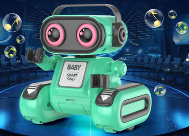 ROBOT ZDALNIE STEROWANY R/C NAGRYWA TAŃCZY ŚPIEWA ŚWIATŁO LED USB Miętowy