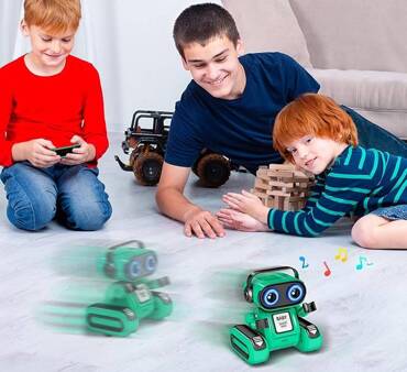 ROBOT ZDALNIE STEROWANY R/C NAGRYWA TAŃCZY ŚPIEWA ŚWIATŁO LED USB Miętowy