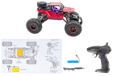 SAMOCHÓD ZDALNIE STEROWANY JUNIOR RC TERENOWY 4x4 AUTO CZERWONY