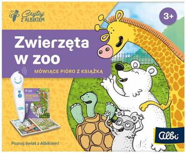 ZWIERZĘTA W ZOO ZESTAW KSIĄŻKA + PIÓRO CZYTAJ Z ALBIKIEM ALBI