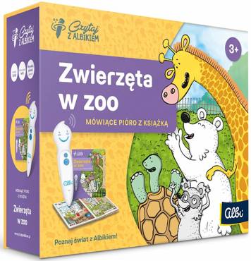 ZWIERZĘTA W ZOO ZESTAW KSIĄŻKA + PIÓRO CZYTAJ Z ALBIKIEM ALBI