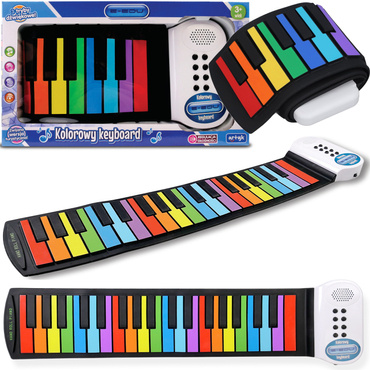 ZWIJANE PIANINKO KOLOROWY KEYBOARD ROLL UP PIANINO 63cm