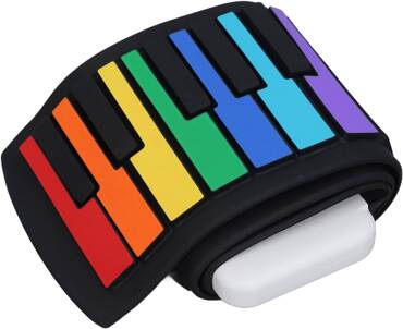 ZWIJANE PIANINKO KOLOROWY KEYBOARD ROLL UP PIANINO 63cm